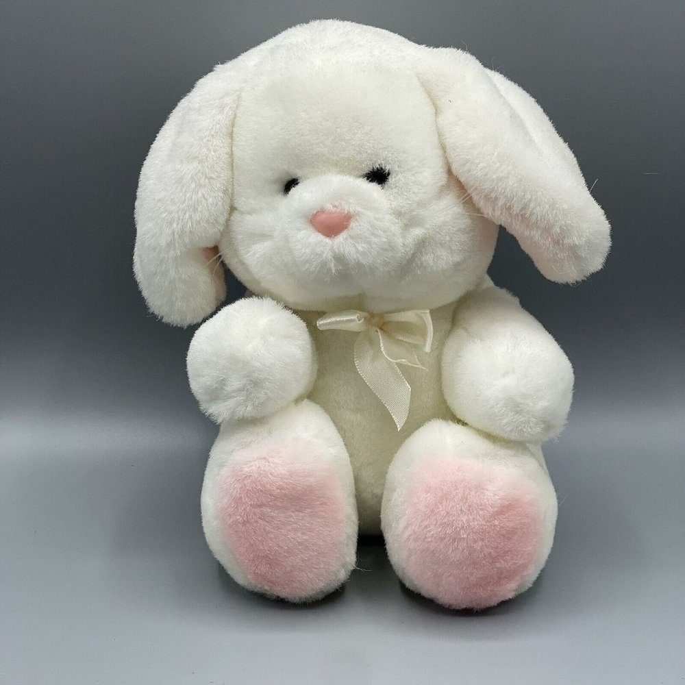 America Wego Bunny Rabbit Plush Stuffed Animal White 7" Vintage 1991 Fiesta